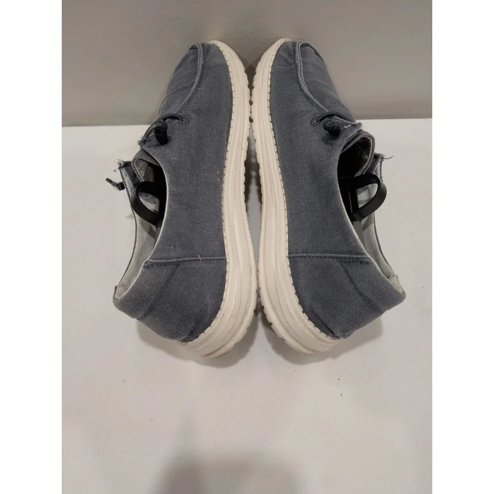 Hey Dude Women's Size 10 EU 41 Wendy Chambray Navy White Shoes Slip on Loafer